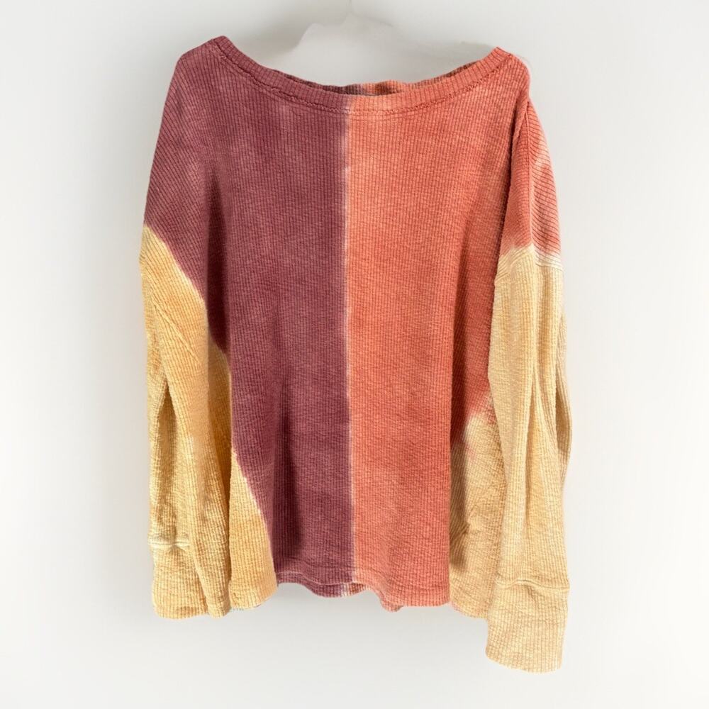 Free People We The Free Logan Washed Ribbed Top in Star Anise Sz Sm Oversized